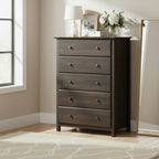 Comò a 5 cassetti in legno massiccio Grain Wood Furniture