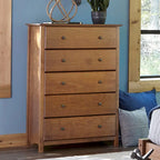 Comò a 5 cassetti in legno massiccio Grain Wood Furniture