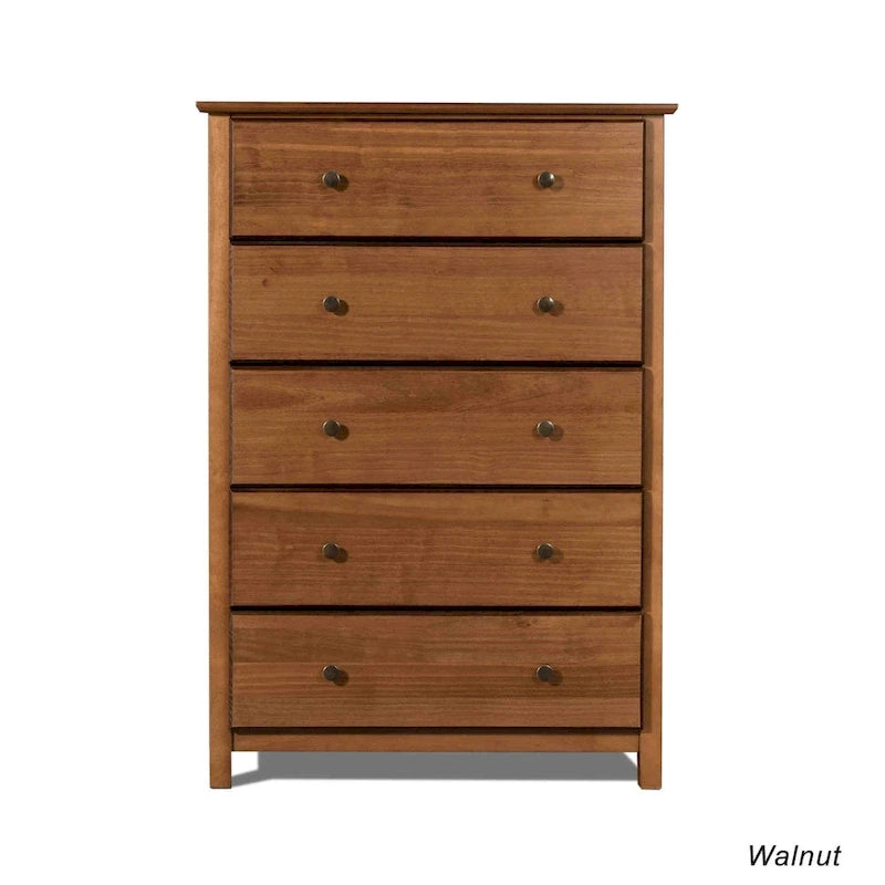 Comò a 5 cassetti in legno massiccio Grain Wood Furniture