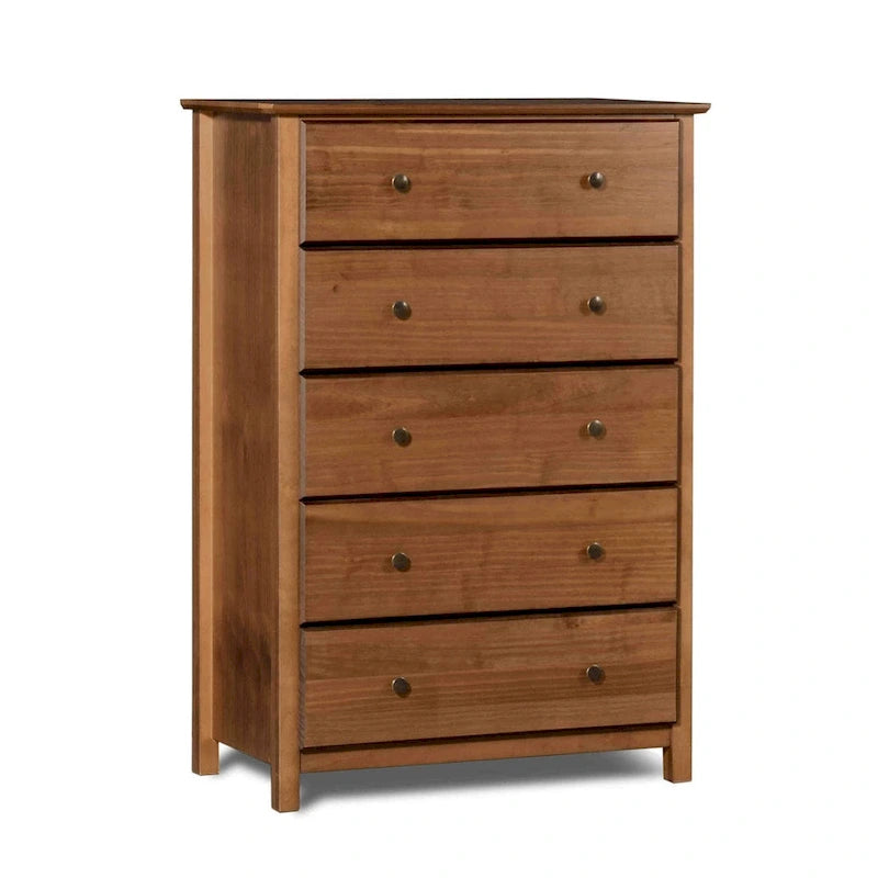 Comò a 5 cassetti in legno massiccio Grain Wood Furniture