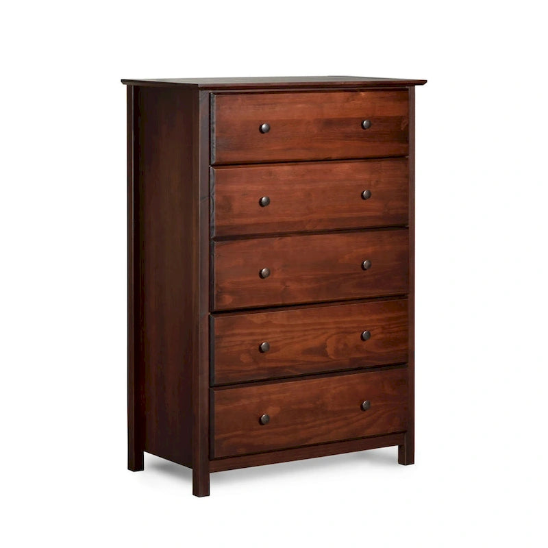 Comò a 5 cassetti in legno massiccio Grain Wood Furniture