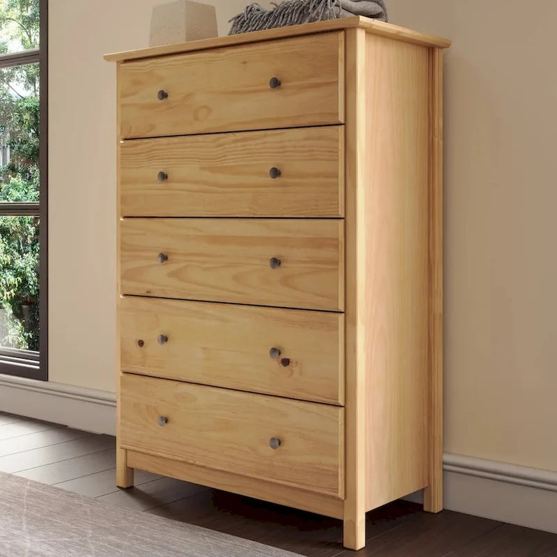 Comò a 5 cassetti in legno massiccio Grain Wood Furniture