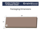 Comò a 5 cassetti in legno massiccio Grain Wood Furniture