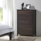Comò a 5 cassetti in legno massiccio Grain Wood Furniture