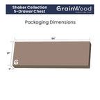 Comò a 5 cassetti in legno massiccio Grain Wood Furniture