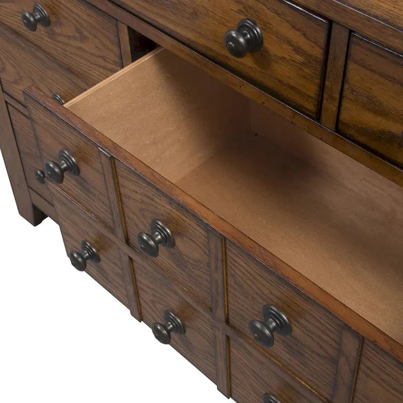 Cassettiera da camera a 7 cassetti rustica Grandpa's Cabin - Arenaria o Rovere Invecchiato
