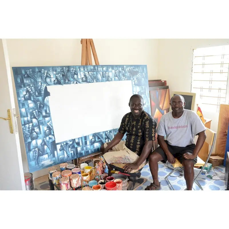 Tavolo artistico dell'amicizia fatto a mano (Ghana)