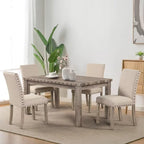 Set di 2 sedie da pranzo laterali di lusso contemporaneo in lino