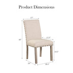 Set di 2 sedie da pranzo laterali di lusso contemporaneo in lino