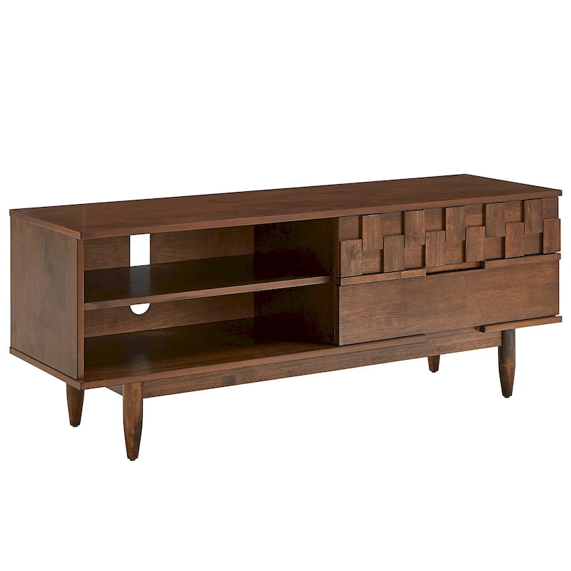Mobile porta TV in legno con due cassetti in stile medievale - 150 cm