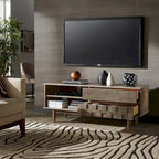 Mobile porta TV in legno con due cassetti in stile medievale - 150 cm