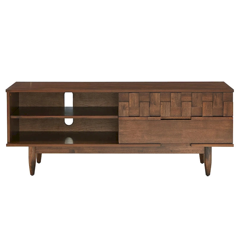 Mobile porta TV in legno con due cassetti in stile medievale - 150 cm