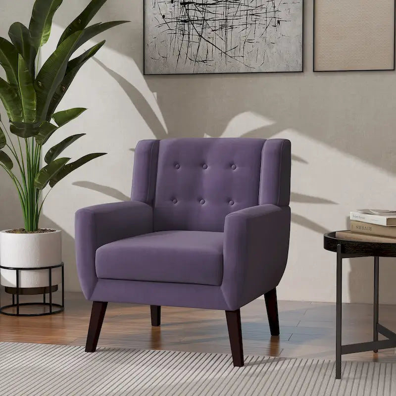 Poltrona moderna in velluto - 28.9L x 35.1A x 29.5P