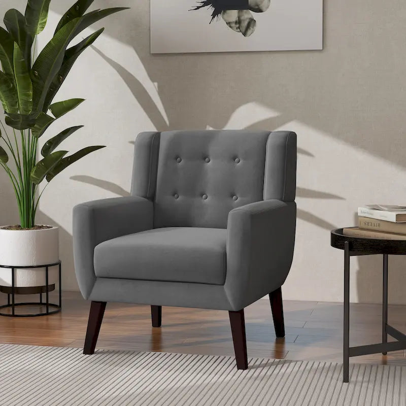 Poltrona moderna in velluto - 28.9L x 35.1A x 29.5P