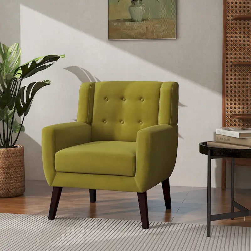 Poltrona moderna in velluto - 28.9L x 35.1A x 29.5P