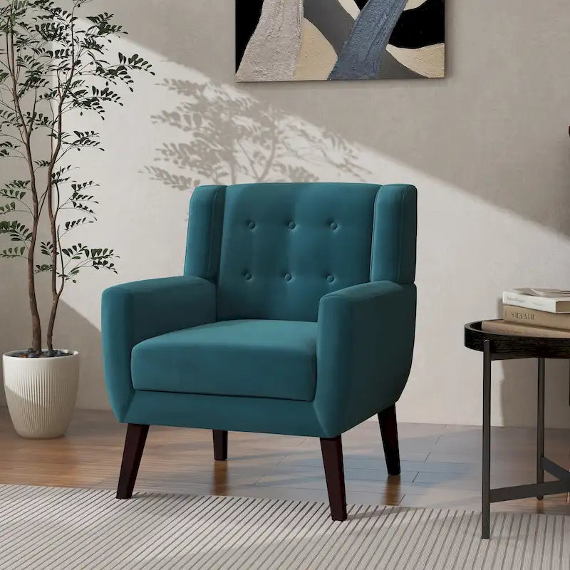 Poltrona moderna in velluto - 28.9L x 35.1A x 29.5P