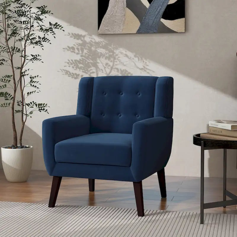 Poltrona moderna in velluto - 28.9L x 35.1A x 29.5P
