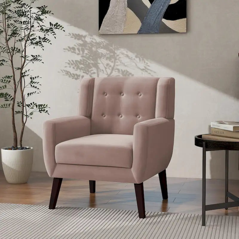 Poltrona moderna in velluto - 28.9L x 35.1A x 29.5P