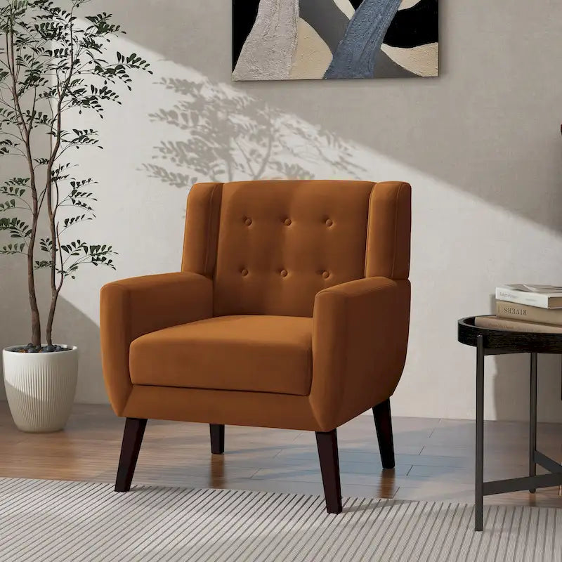 Poltrona moderna in velluto - 28.9L x 35.1A x 29.5P