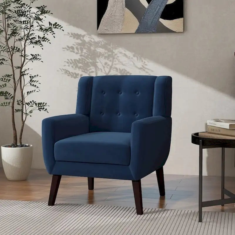 Poltrona moderna in velluto - 28.9L x 35.1A x 29.5P