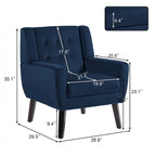 Poltrona moderna in velluto - 28.9L x 35.1A x 29.5P