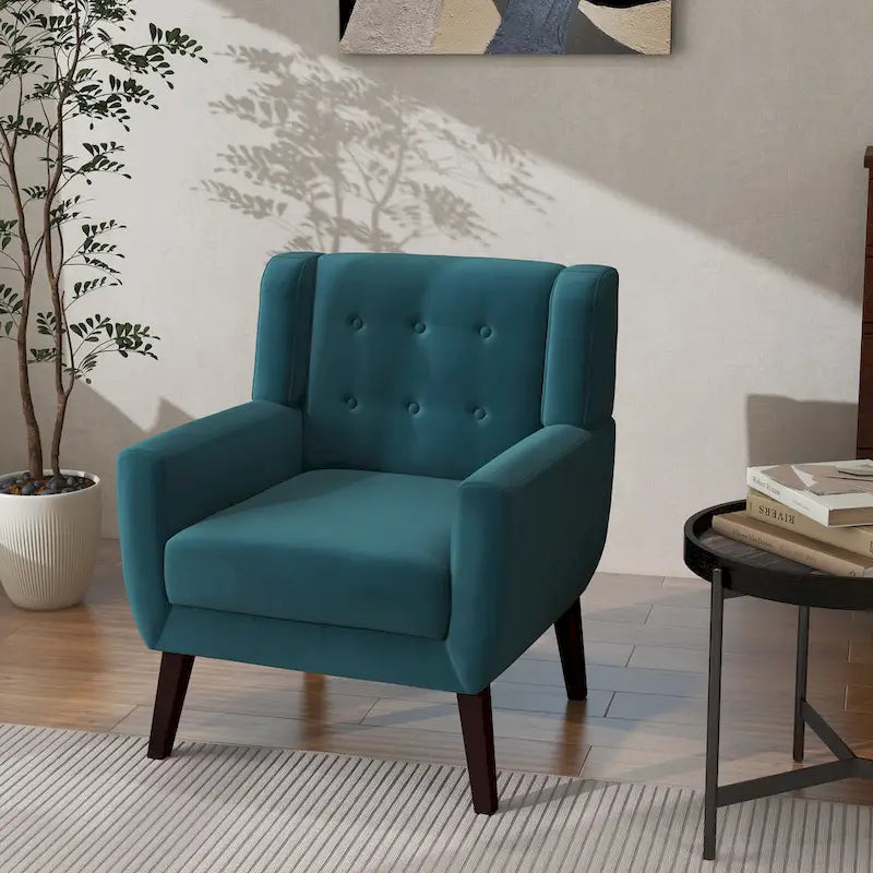 Poltrona moderna in velluto - 28.9L x 35.1A x 29.5P