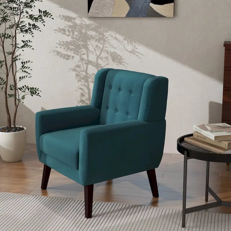 Poltrona moderna in velluto - 28.9L x 35.1A x 29.5P