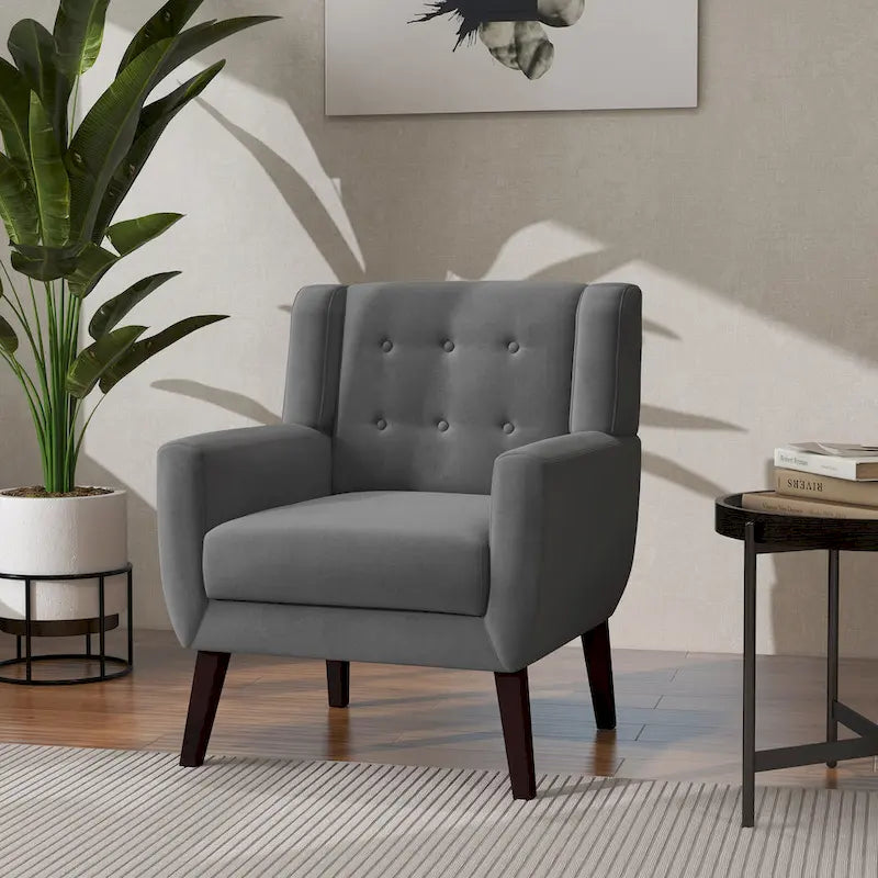 Poltrona moderna in velluto - 28.9L x 35.1A x 29.5P