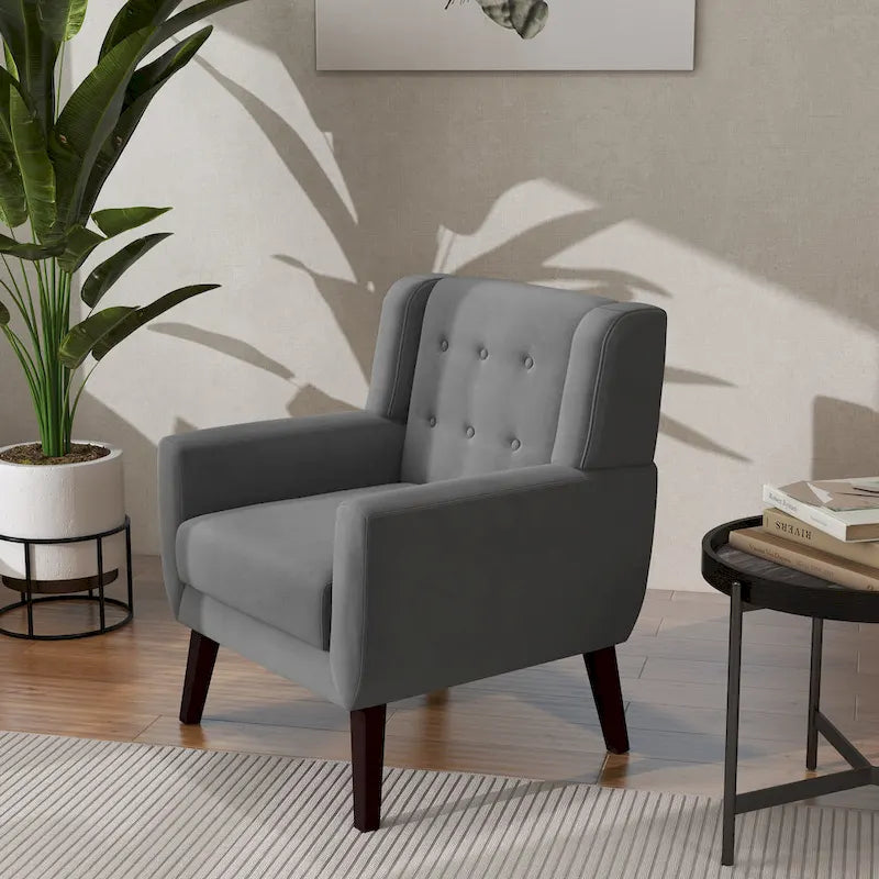 Poltrona moderna in velluto - 28.9L x 35.1A x 29.5P