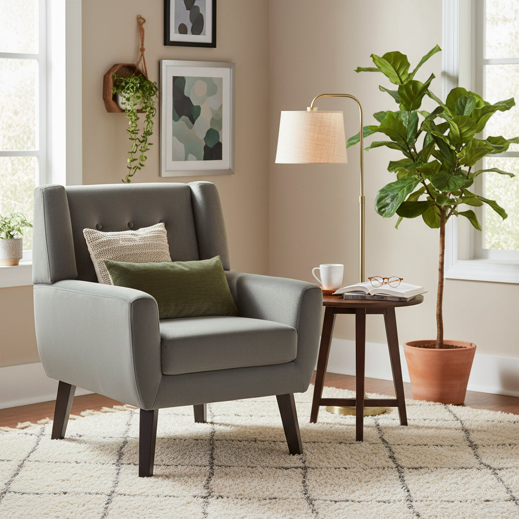 Poltrona moderna in velluto - 28.9L x 35.1A x 29.5P