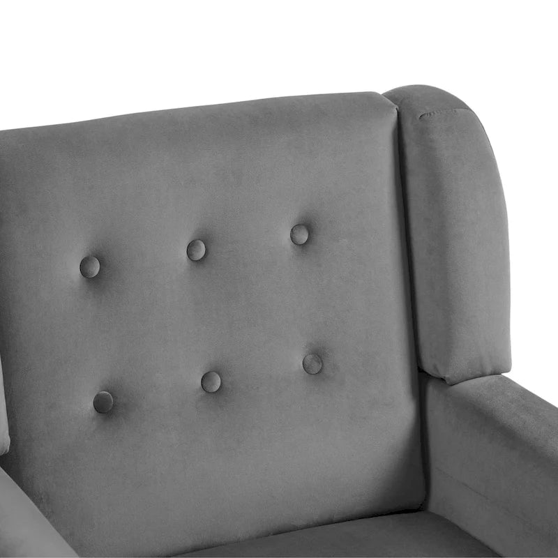 Poltrona moderna in velluto - 28.9L x 35.1A x 29.5P