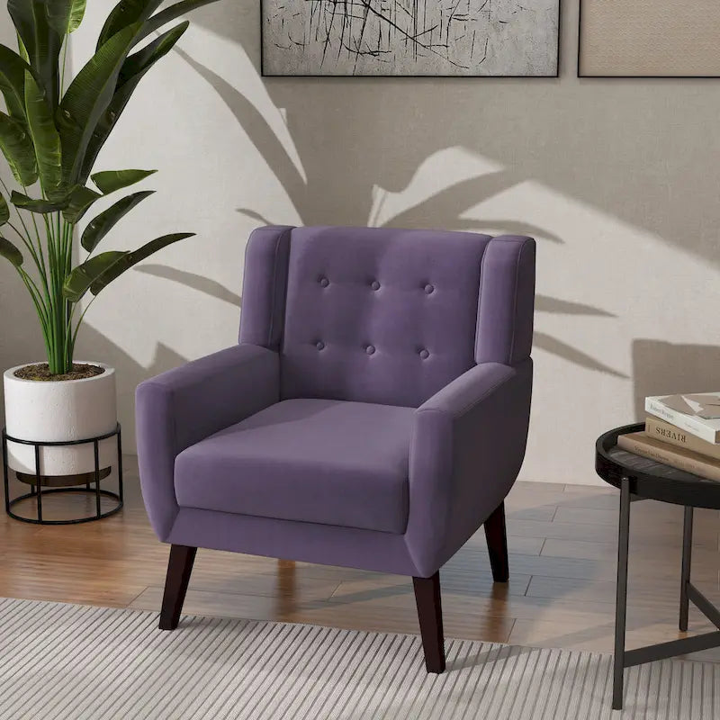 Poltrona moderna in velluto - 28.9L x 35.1A x 29.5P