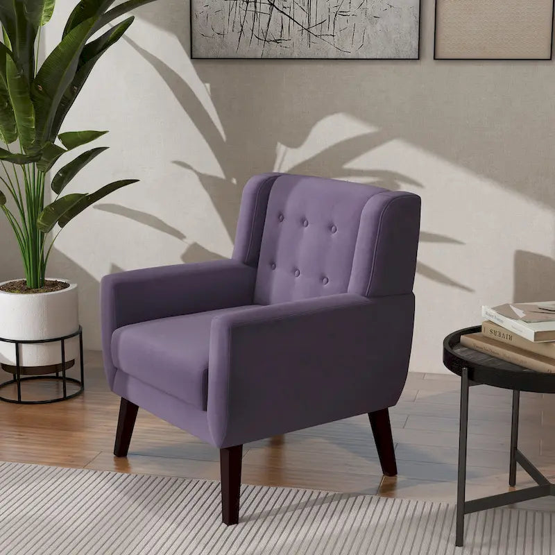 Poltrona moderna in velluto - 28.9L x 35.1A x 29.5P