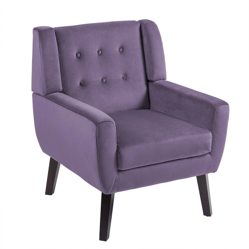 Poltrona moderna in velluto - 28.9L x 35.1A x 29.5P