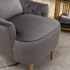 Poltrone Accent con Schienale Alto e Trapuntato, in Velluto, Set da 2