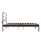 Letto a piattaforma Warren in legno massiccio con caricatore USB collegabile