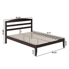 Letto a piattaforma Warren in legno massiccio con caricatore USB collegabile
