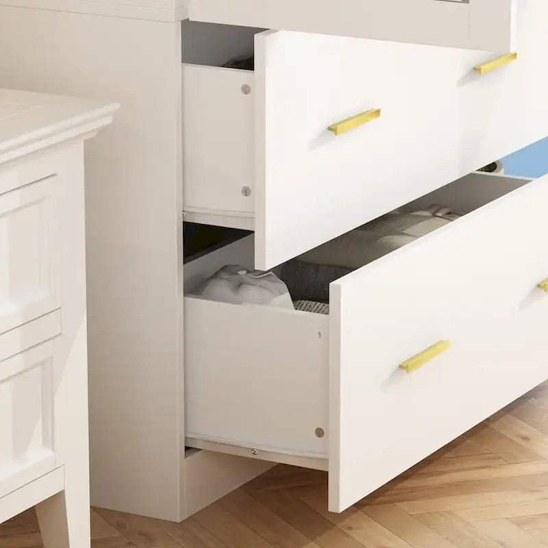 Armadio a due ante con specchio 31,5L x 72A Bianco/Marrone Scuro - 31,5L x 72A