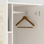 Armadio a due ante con specchio 31,5L x 72A Bianco/Marrone Scuro - 31,5L x 72A