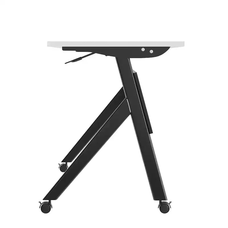 Tavolo da addestramento Flash Furniture Davis impilabile e ribaltabile per uso commerciale, con gambe a Y, pannello frontale, piano del tavolo e struttura
