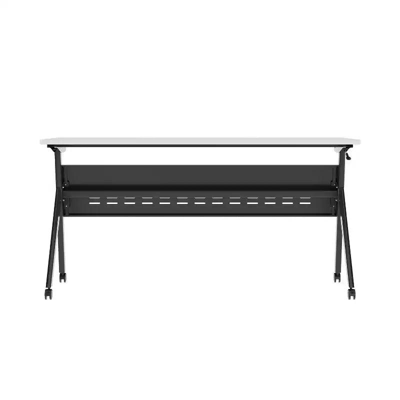 Tavolo da addestramento Flash Furniture Davis impilabile e ribaltabile per uso commerciale, con gambe a Y, pannello frontale, piano del tavolo e struttura