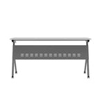 Tavolo da addestramento Flash Furniture Davis impilabile e ribaltabile per uso commerciale, con gambe a Y, pannello frontale, piano del tavolo e struttura