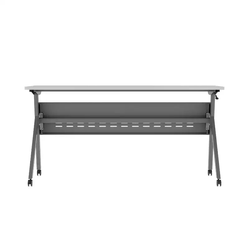 Tavolo da addestramento Flash Furniture Davis impilabile e ribaltabile per uso commerciale, con gambe a Y, pannello frontale, piano del tavolo e struttura