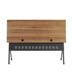 Tavolo da addestramento Flash Furniture Davis impilabile e ribaltabile per uso commerciale, con gambe a Y, pannello frontale, piano del tavolo e struttura
