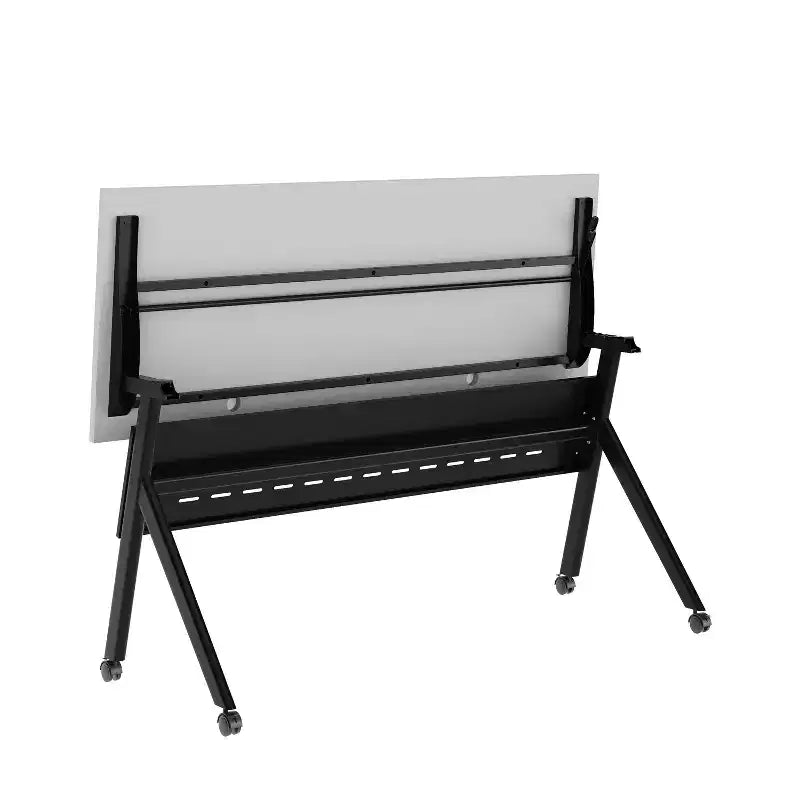 Tavolo da addestramento Flash Furniture Davis impilabile e ribaltabile per uso commerciale, con gambe a Y, pannello frontale, piano del tavolo e struttura