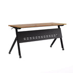 Tavolo da addestramento Flash Furniture Davis impilabile e ribaltabile per uso commerciale, con gambe a Y, pannello frontale, piano del tavolo e struttura