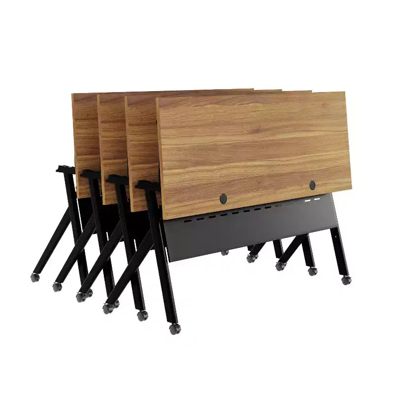 Tavolo da addestramento Flash Furniture Davis impilabile e ribaltabile per uso commerciale, con gambe a Y, pannello frontale, piano del tavolo e struttura