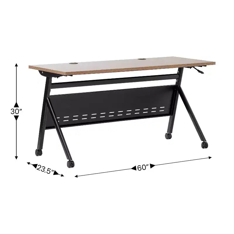 Tavolo da addestramento Flash Furniture Davis impilabile e ribaltabile per uso commerciale, con gambe a Y, pannello frontale, piano del tavolo e struttura