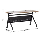 Tavolo da addestramento Flash Furniture Davis impilabile e ribaltabile per uso commerciale, con gambe a Y, pannello frontale, piano del tavolo e struttura