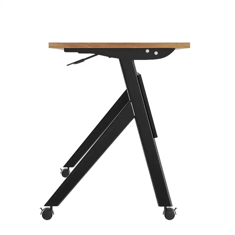 Tavolo da addestramento Flash Furniture Davis impilabile e ribaltabile per uso commerciale, con gambe a Y, pannello frontale, piano del tavolo e struttura